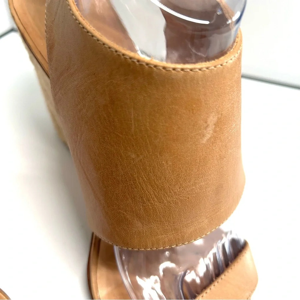 Rebecca Minkoff Women's‎ Tan Leather Espadrille Heeled Sandals in Size 10